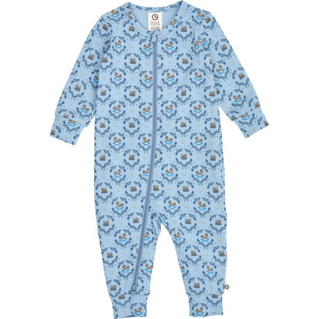 Müsli Soft Blue/ Navy/ Oak Heritage Train Zip Bodysuit