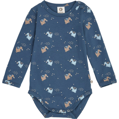 Müsli Navy/ Soft Blue/ Walnut Storybook L/S Body