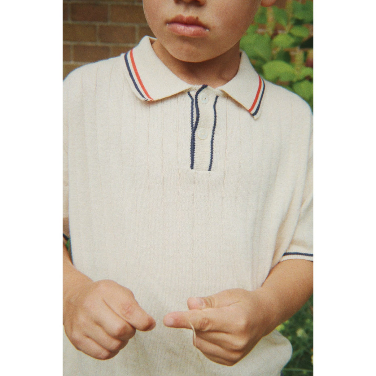 Konges Sløjd Almond Milk Mio Knit Polo Gots