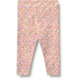 Wheat Magenta Heart Flowers 2 Leggings Jules