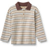 Wheat Multi Blue Stripe Polo Shirt L/S Fred