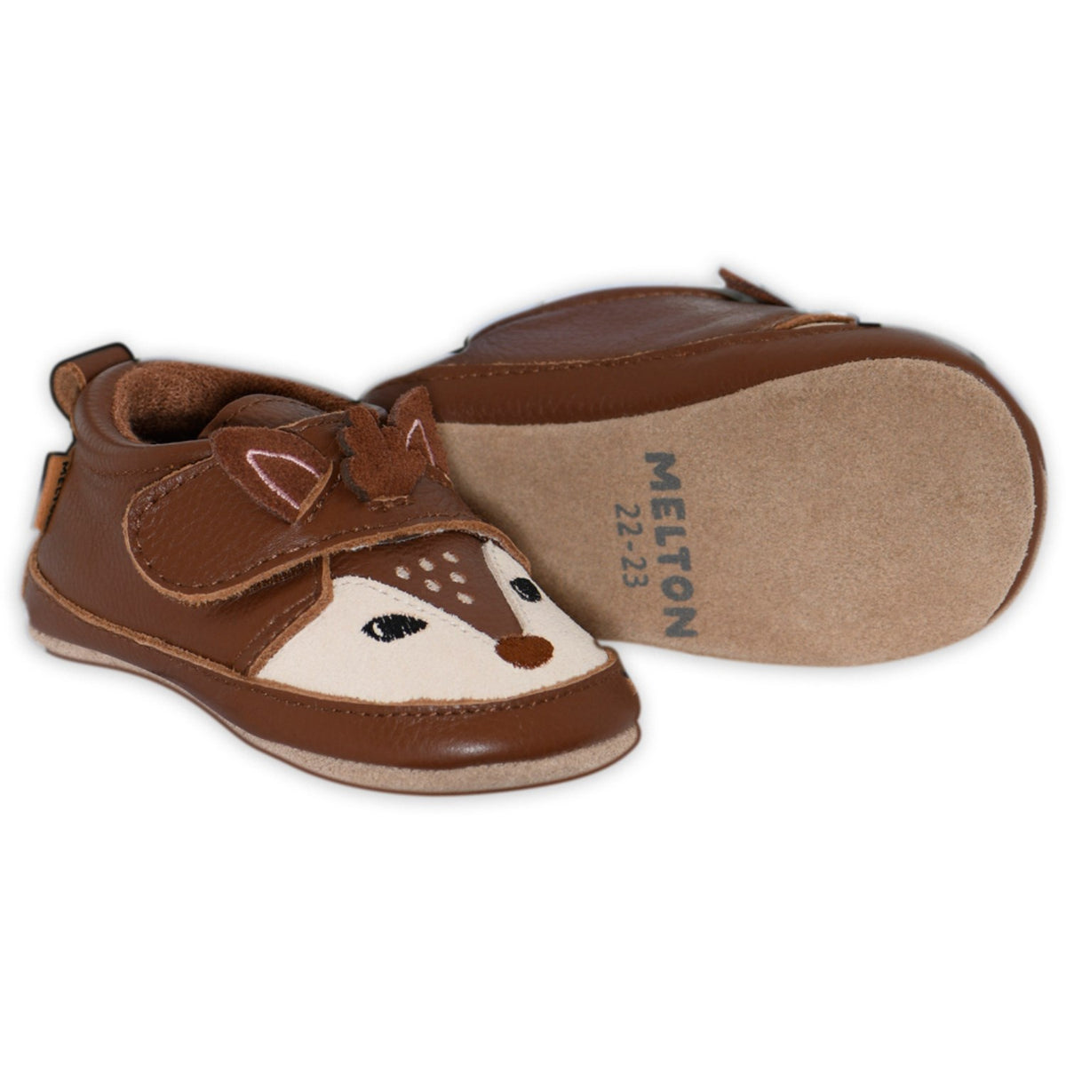 MELTON Red Wood Deer Leather Slippers