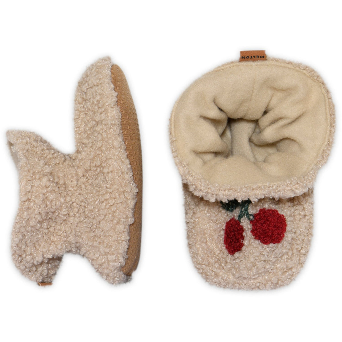 MELTON Oxford Tan Cherry Textile Slippers