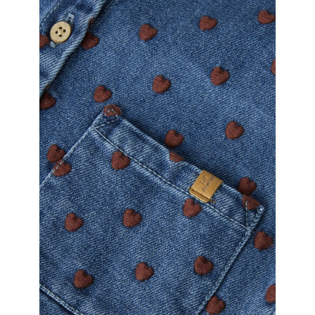 Lil'Atelier Dark Blue Denim Hearts Nmfliva Lea Ls Dnm Jacket 2001-Se Lil