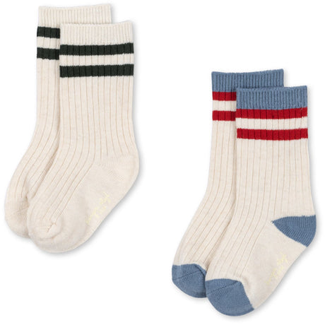 Konges Sløjd Pearl Blue 2 Pack Rib Socks