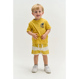 THE NEW Siblings Cream Gold Striped Tnsttrevor Jersey Shorts