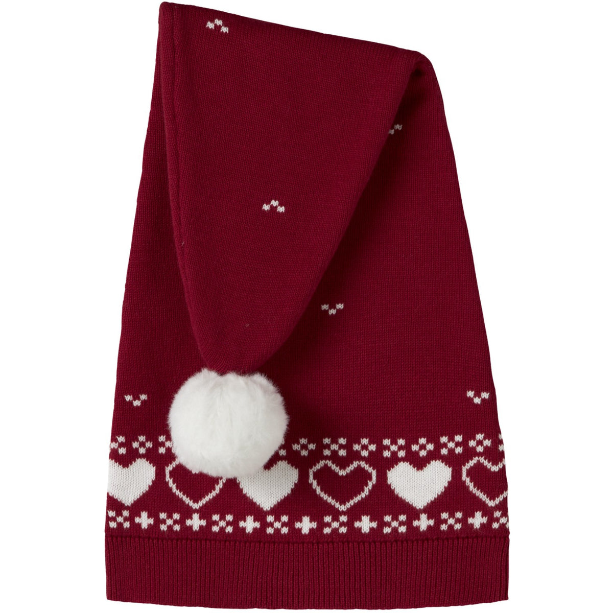 Name It Red Dahlia Hearts Nmnrismas Knit Hat