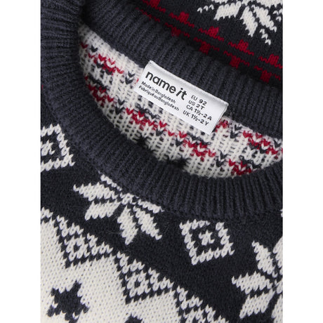 Name It Navy Blazer Nmnrismas Ls Knit Cot