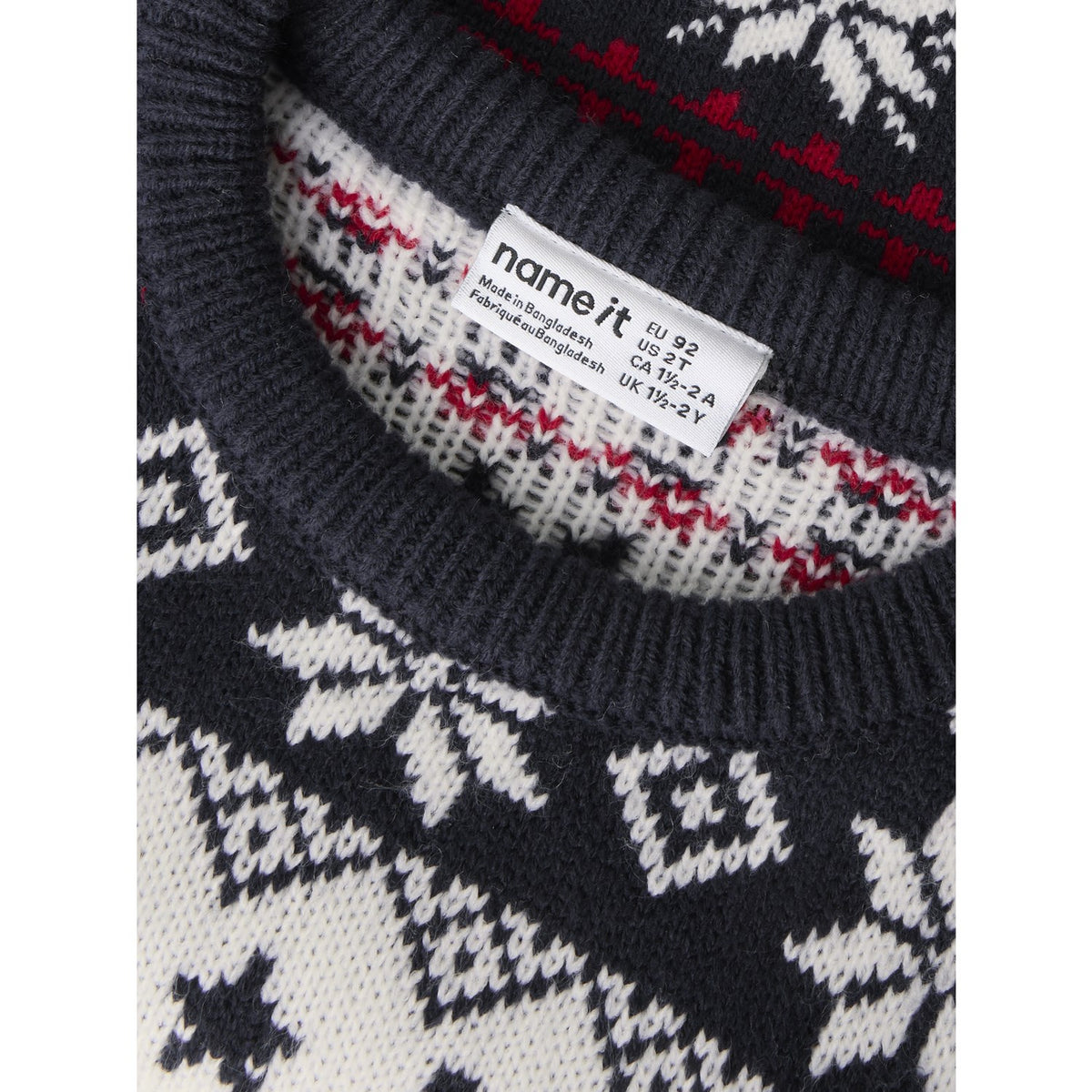 Name It Navy Blazer Nmnrismas Ls Knit Cot