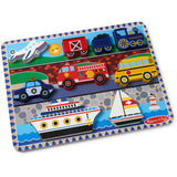Melissa & Doug Multifarvet Puzzle - Chunky Brikker - Køretøjer