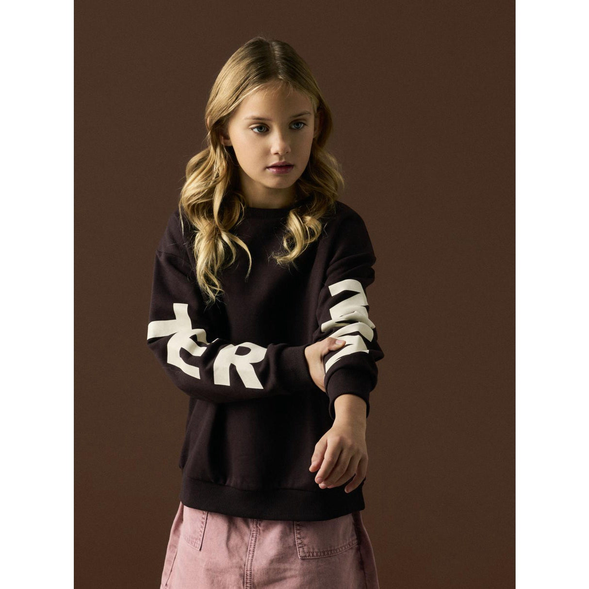 Name It Chocolate Plum Nkfnokki Ls Rlx Sweat Bru