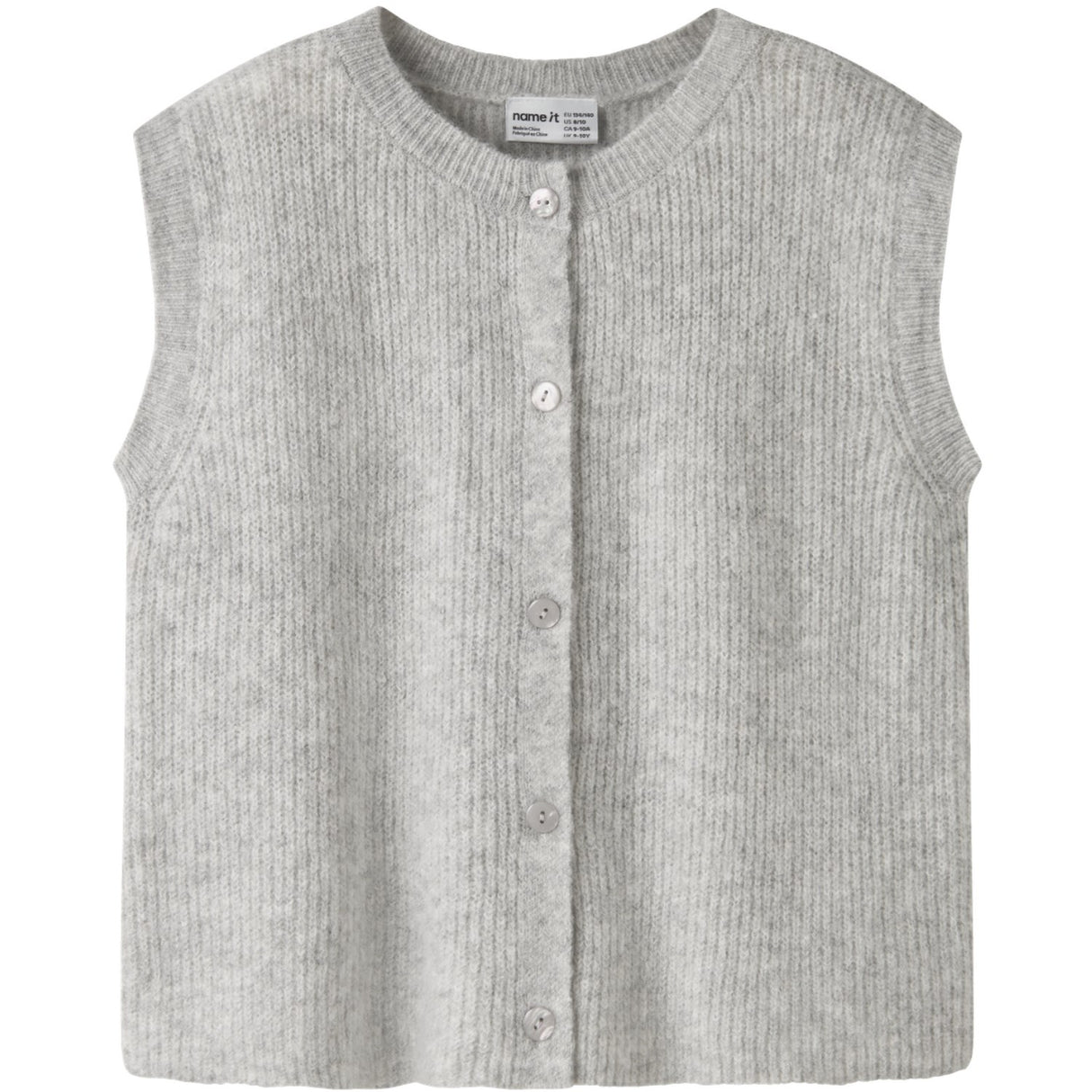 Name It Grey Melange Nkfoanja Loose Knit Vest