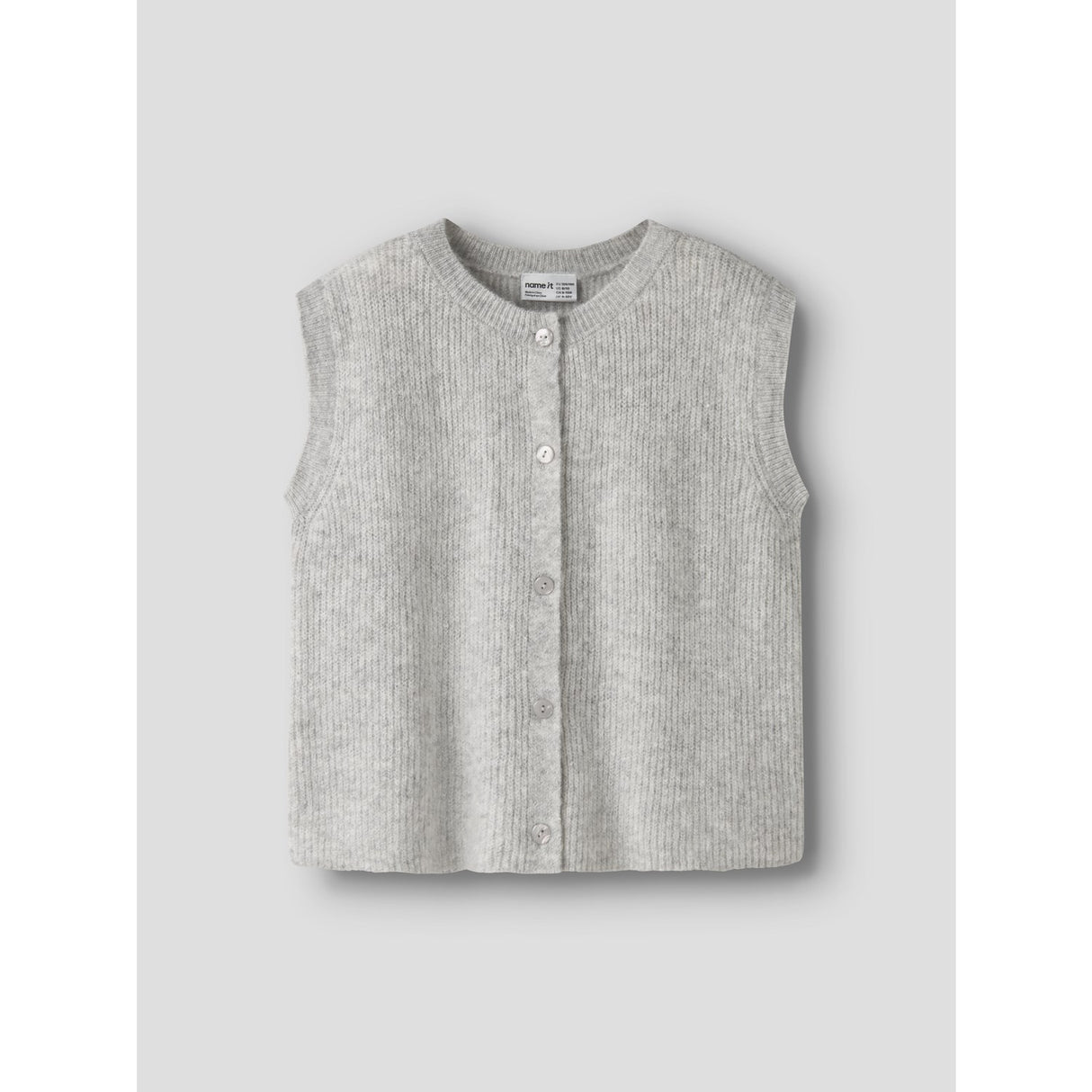 Name It Grey Melange Nkfoanja Loose Knit Vest