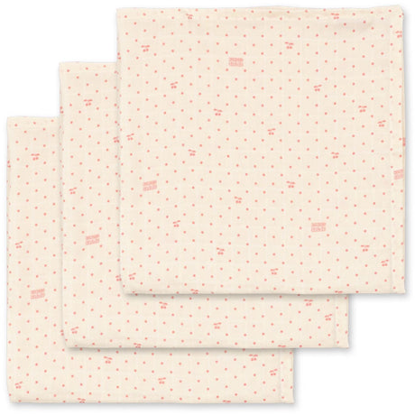 Konges Sløjd Cherry Dot 3 Pack Muslin Cloth Gots