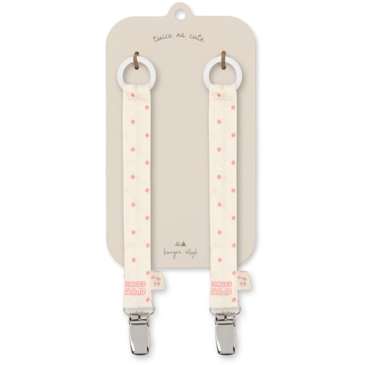 Konges Sløjd Cherry Dot 2 Pack Pacifier Strap
