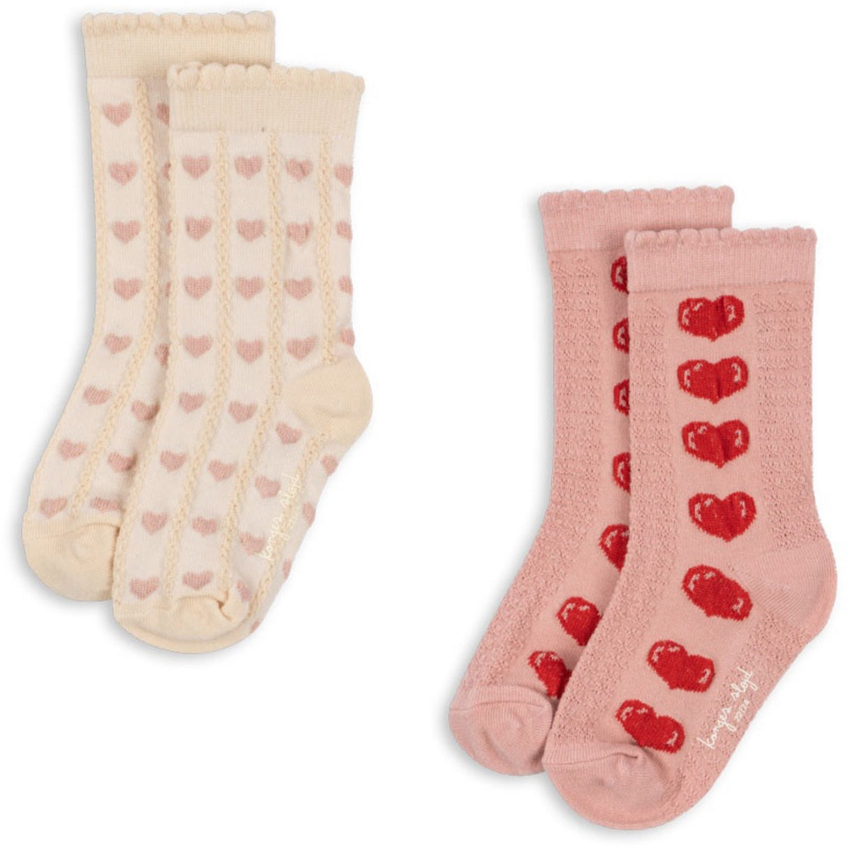 Konges Sløjd Heart Mix 2 Pack Heart Jaquard Socks