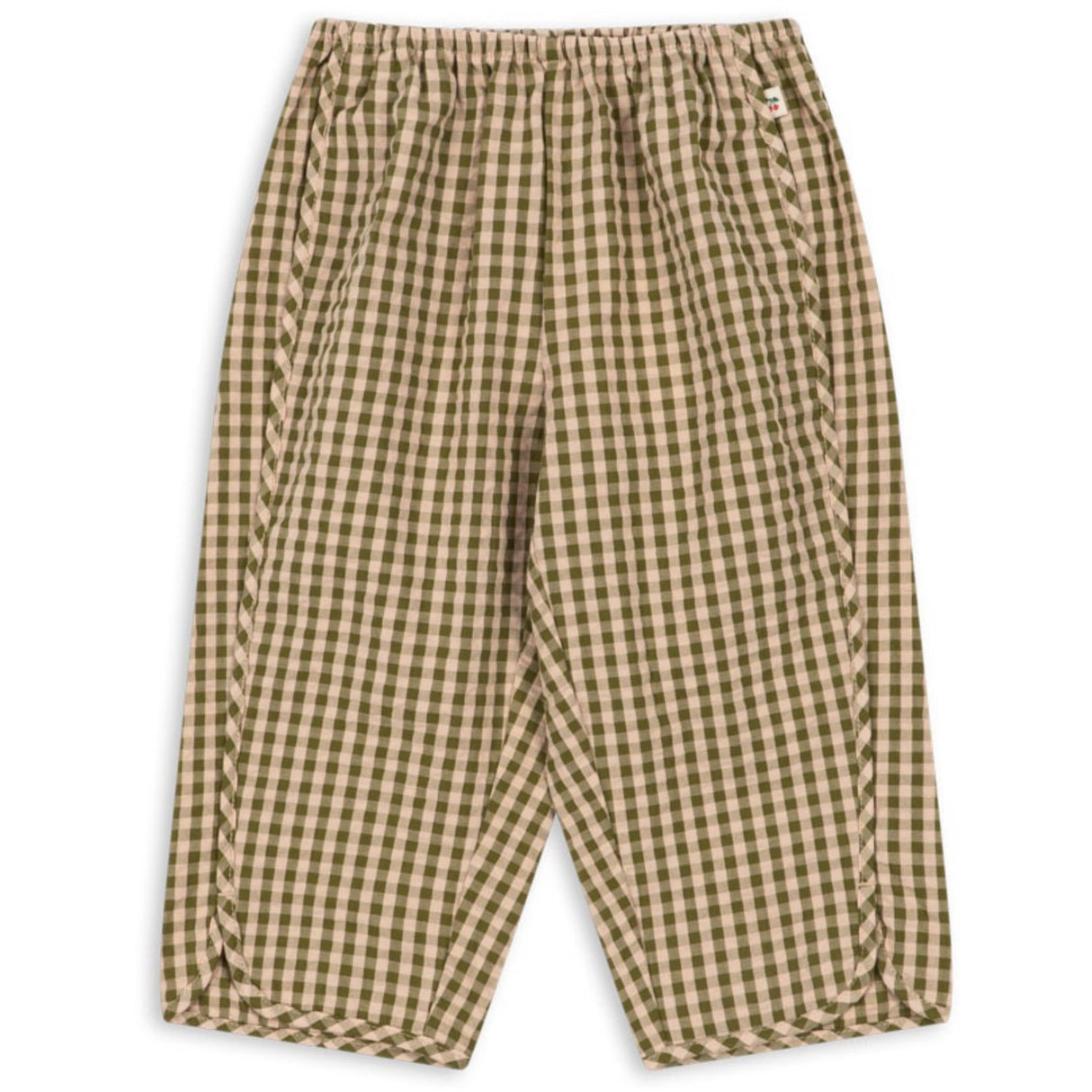 Konges Sløjd Avocado Check Kim Slit Pants Gots