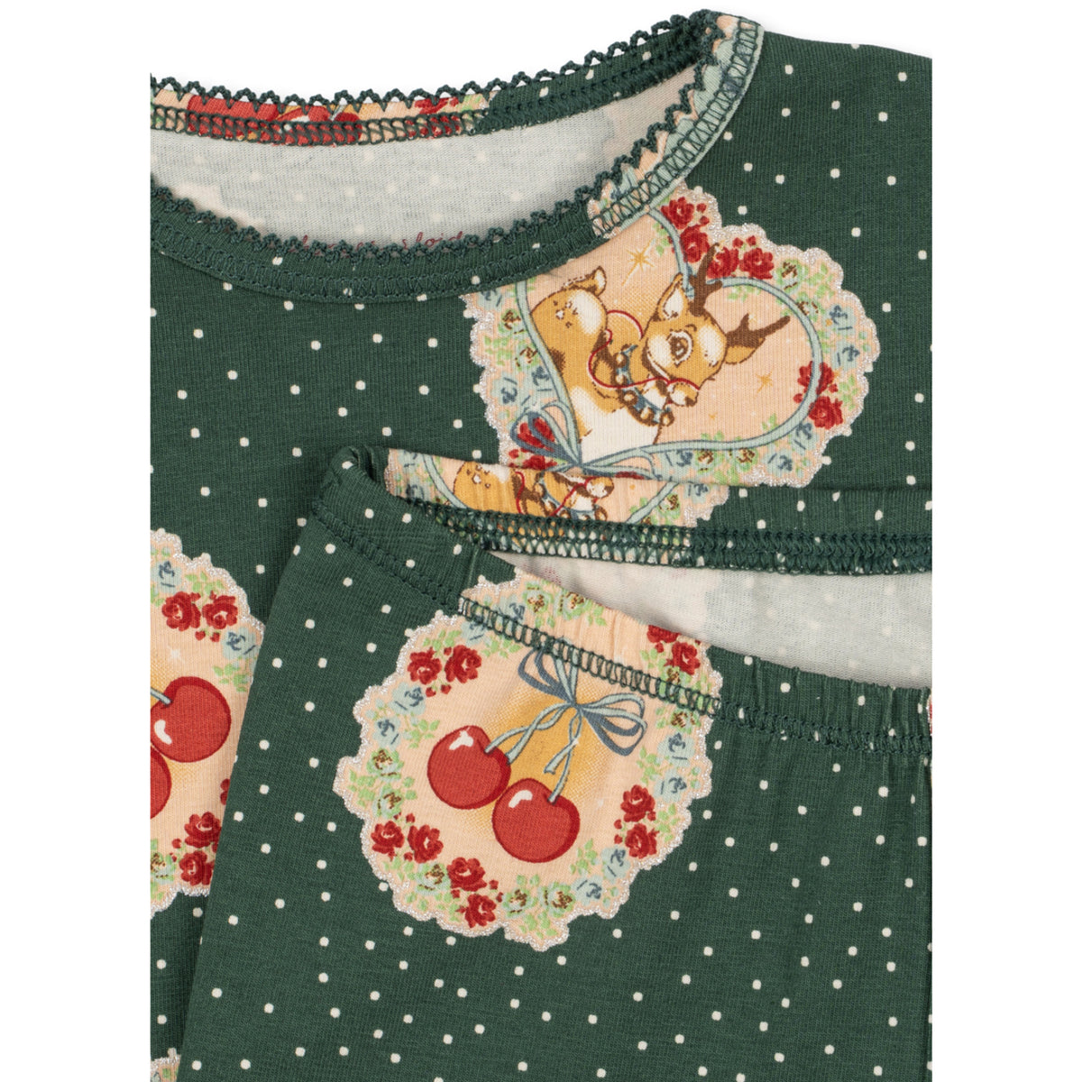 Konges Sløjd Deer Diary Green Basic Blouse/Pants Set Gots