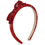 Konges Sløjd Red Glitter Velvet Bow Hairbrace