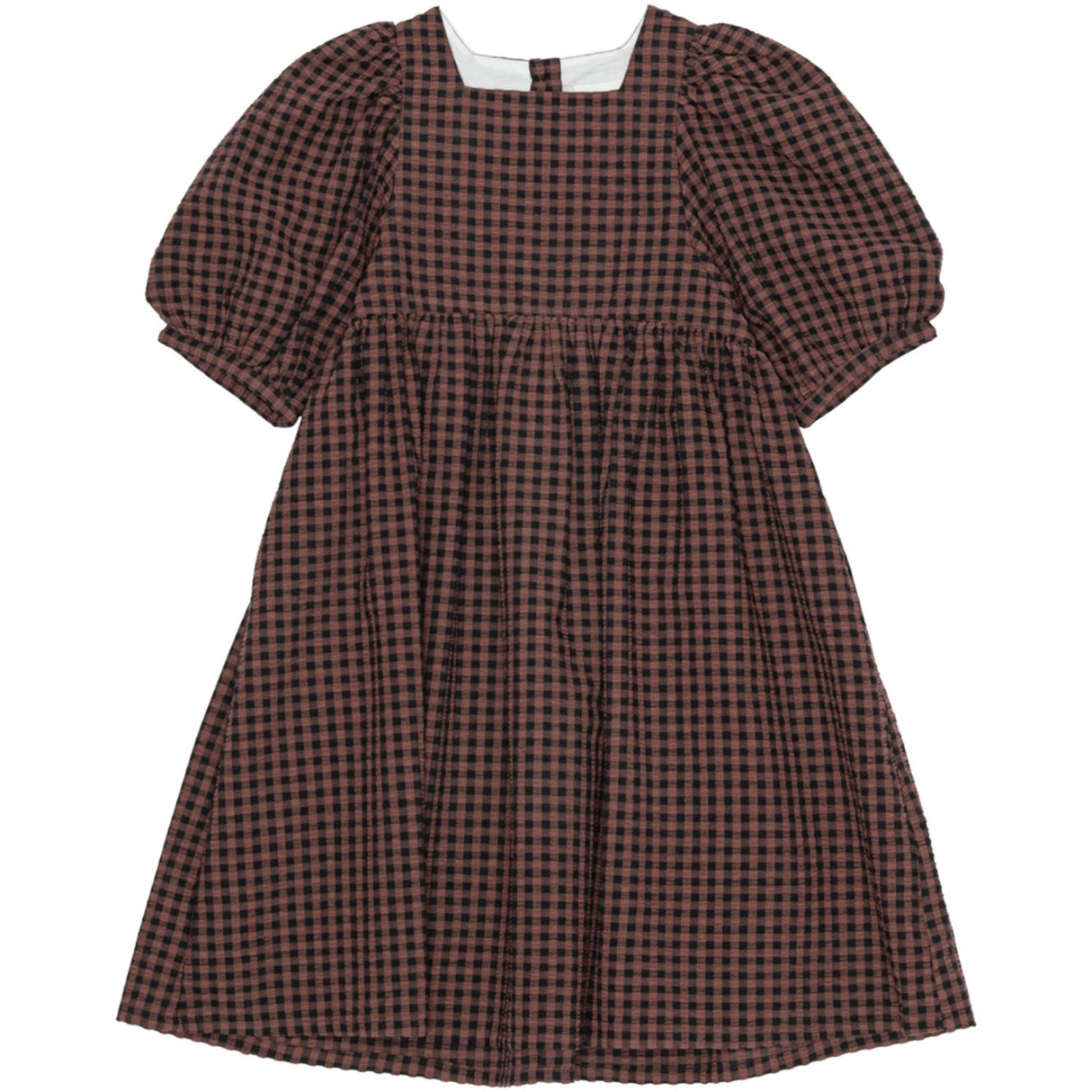 brunobruno nation Marron Plum Check Alva Dress