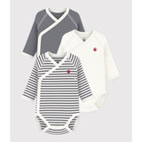 Petit Bateau Navy/White 3-Pack Long Sleeve Body