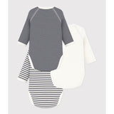 Petit Bateau Navy/White 3-Pack Long Sleeve Body