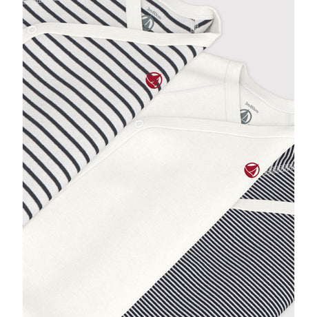 Petit Bateau Navy/White 3-Pack Long Sleeve Body