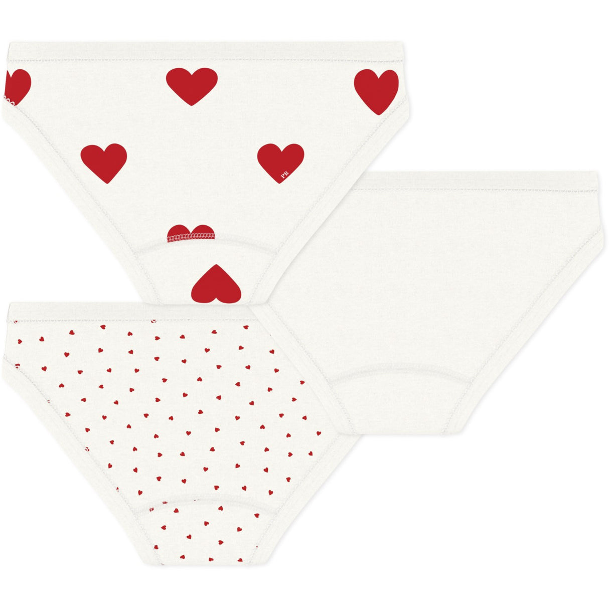 Petit Bateau Hearts Panties 3-Pack