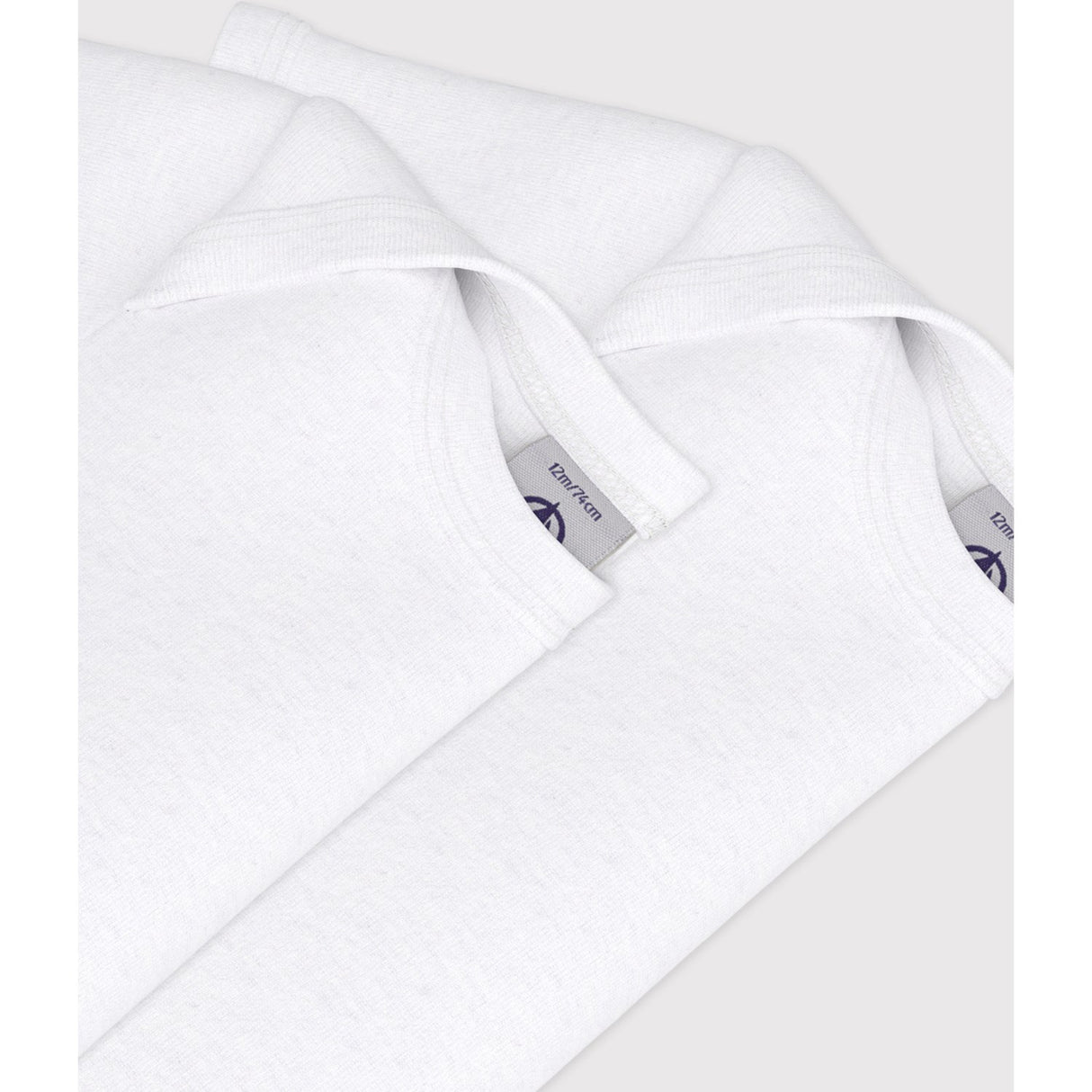 Petit Bateau White 2-Pack Short Sleeve Body