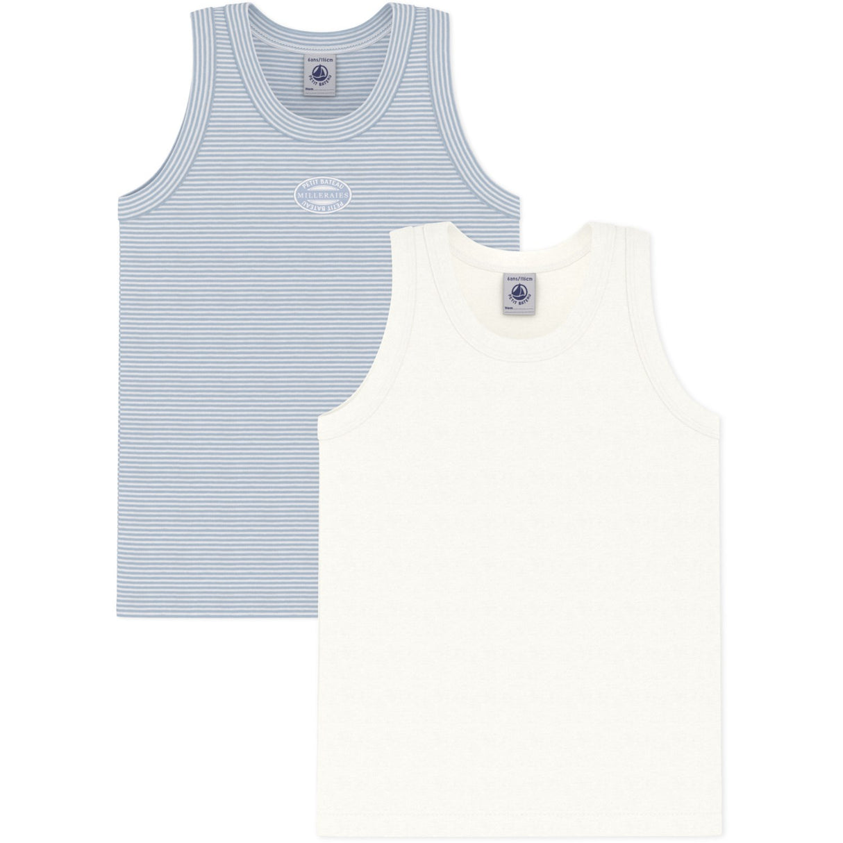 Petit Bateau Blue Stripe Undershirt 2-pack