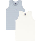 Petit Bateau Blue Stripe Undershirt 2-pack