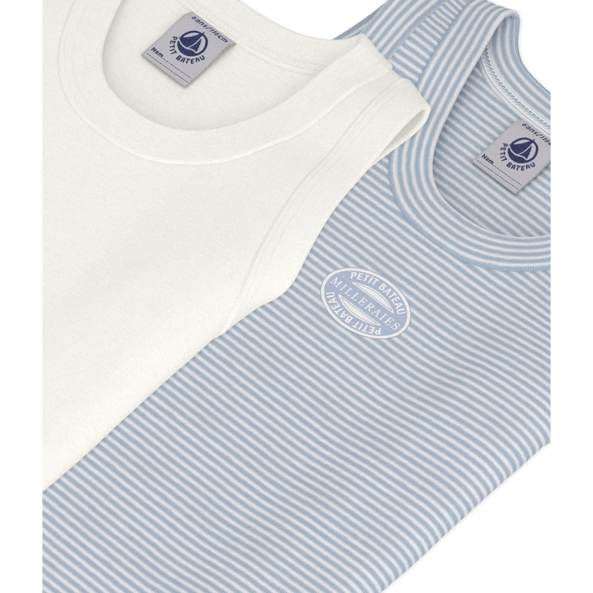 Petit Bateau Blue Stripe Undershirt 2-pack