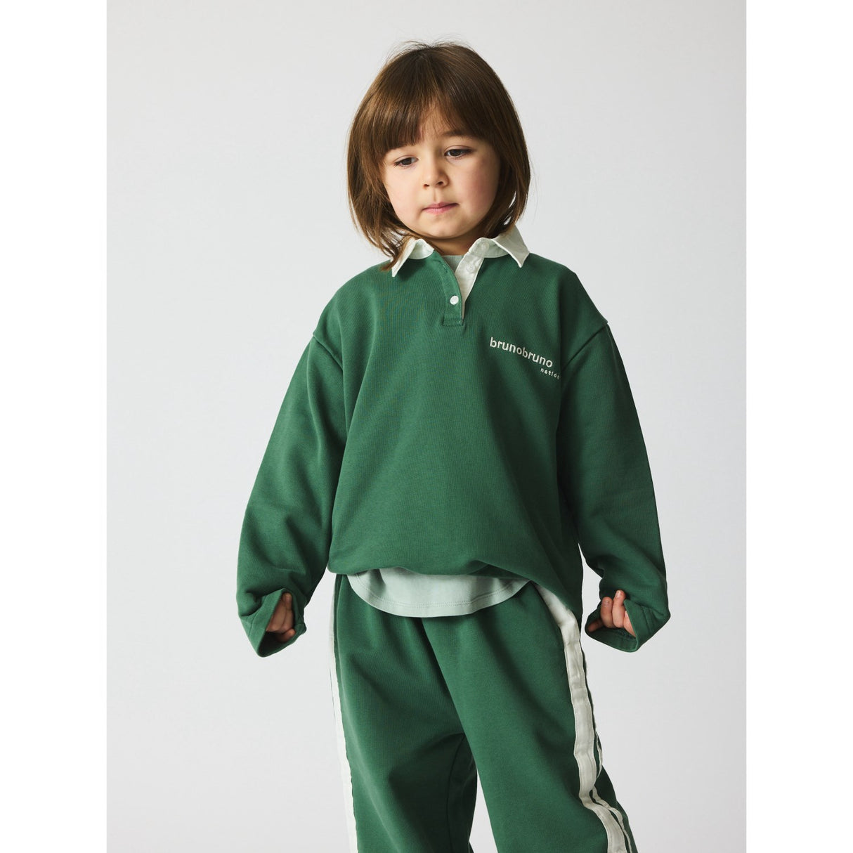 brunobruno nation Myrtle Green Dana Polo Sweatshirt Nb