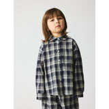 brunobruno nation Mood Indigo Blue Check Virgil Navy Check Shirt