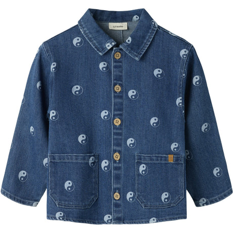 Lil'Atelier Dark Blue Denim Nmmlivo Ls Loose Dnm Shirt 2001-Se Lil