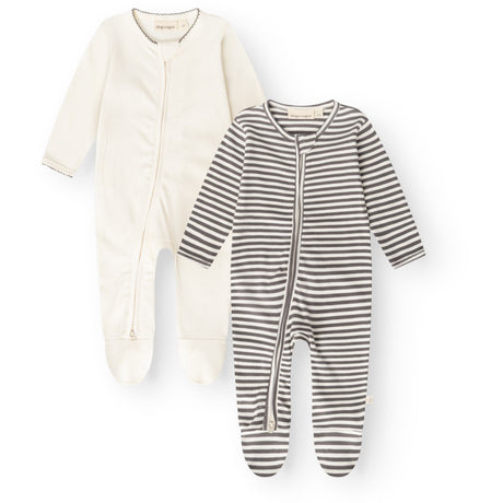 That's Mine Dark Grey Stripe Jona Onesie 2-Pack