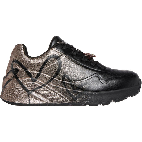 Skechers Black Uno Lite - Heartdust Forever