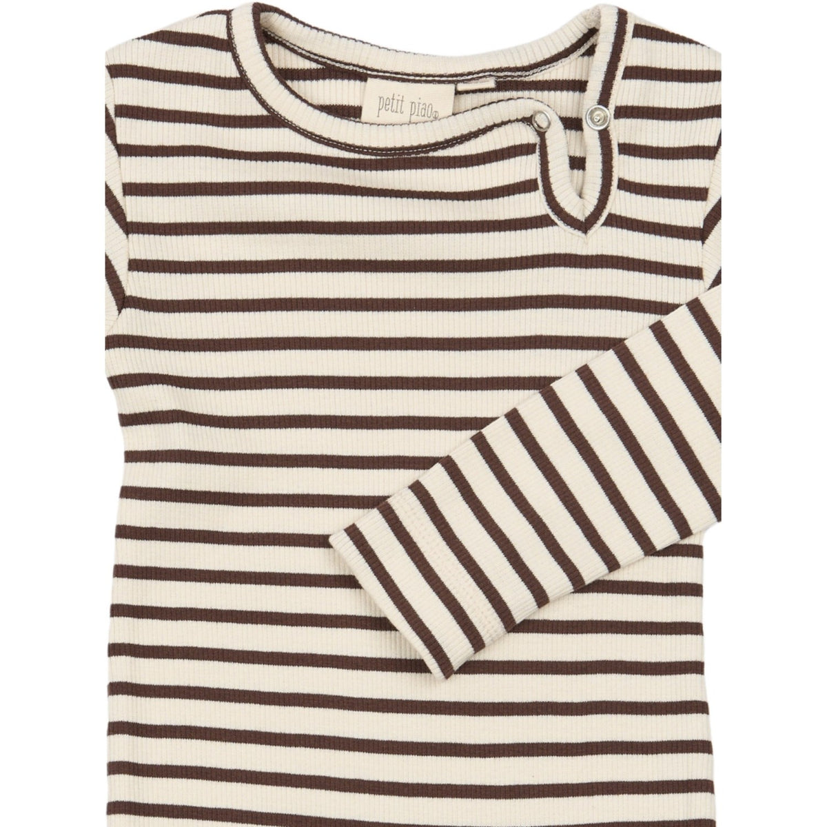 Petit Piao Chestnut Striped Ppsky L_S Jumpsuit
