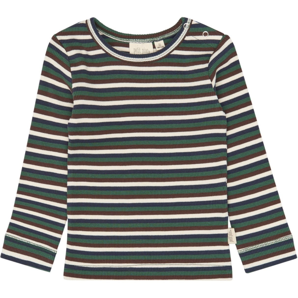 Petit Piao Trekking Green Multistriped Ppsong Blouse