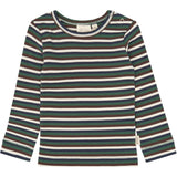 Petit Piao Trekking Green Multistriped Ppsong Blouse