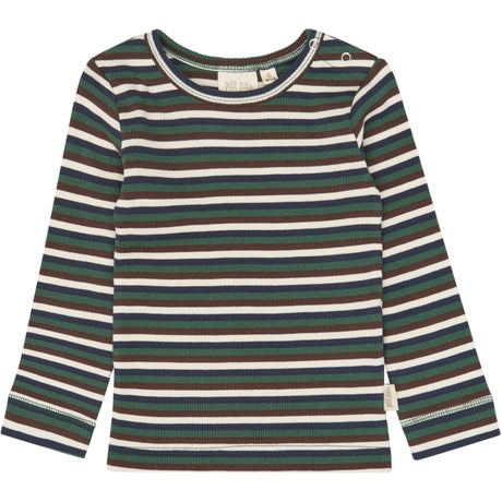 Petit Piao Trekking Green Multistriped Ppsong Blouse