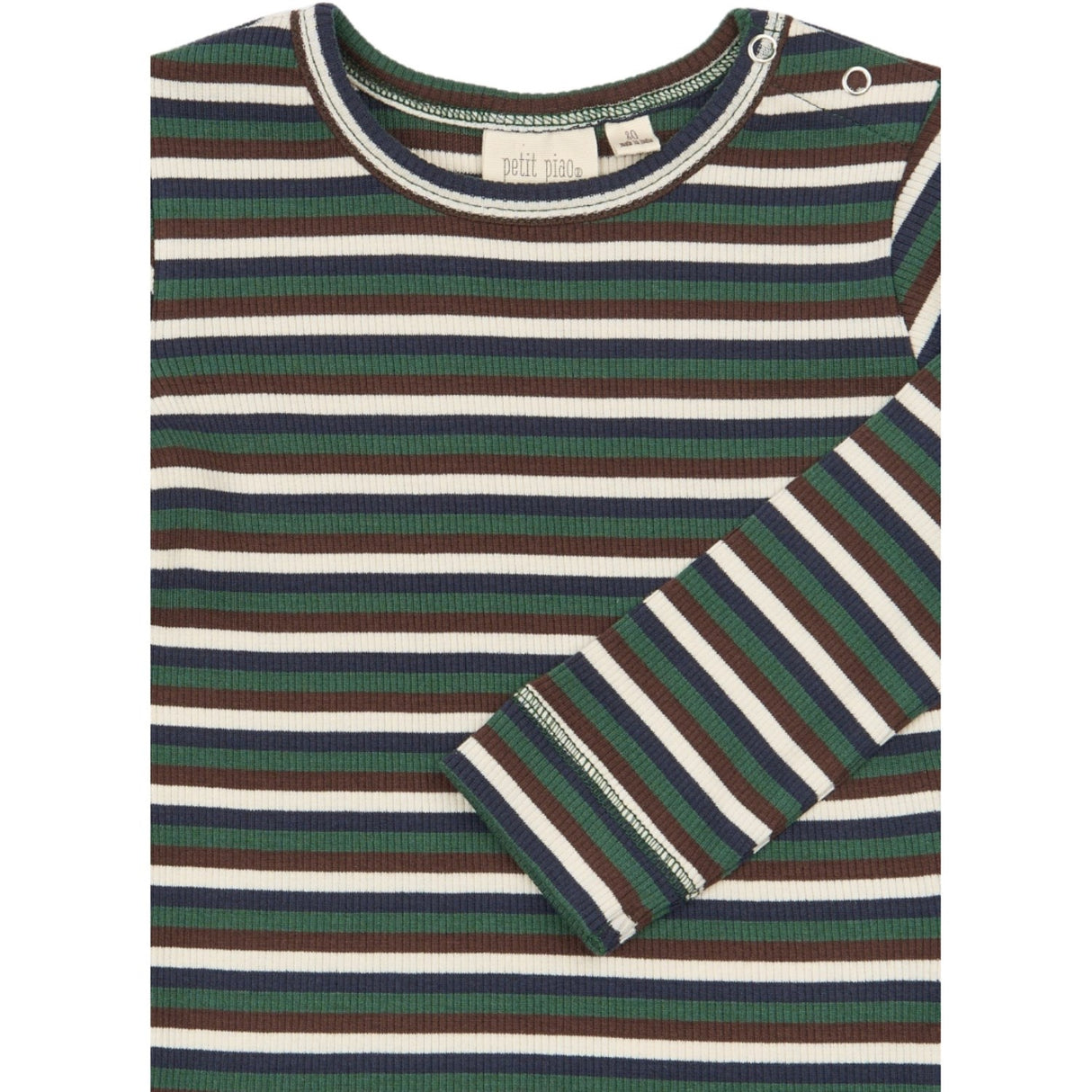 Petit Piao Trekking Green Multistriped Ppsong Blouse