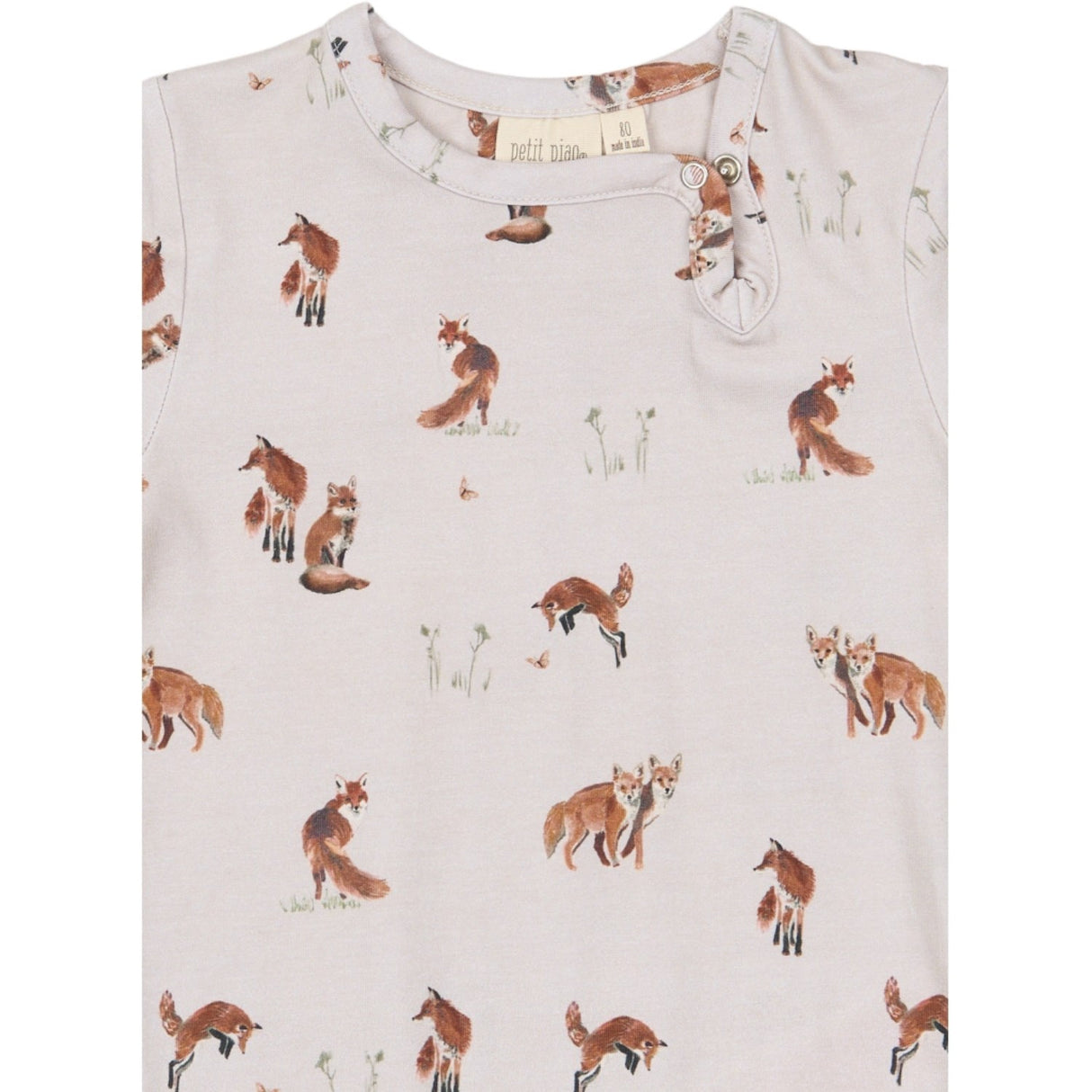 Petit Piao Gray Morn Fox Aop Ppstar L_S Body