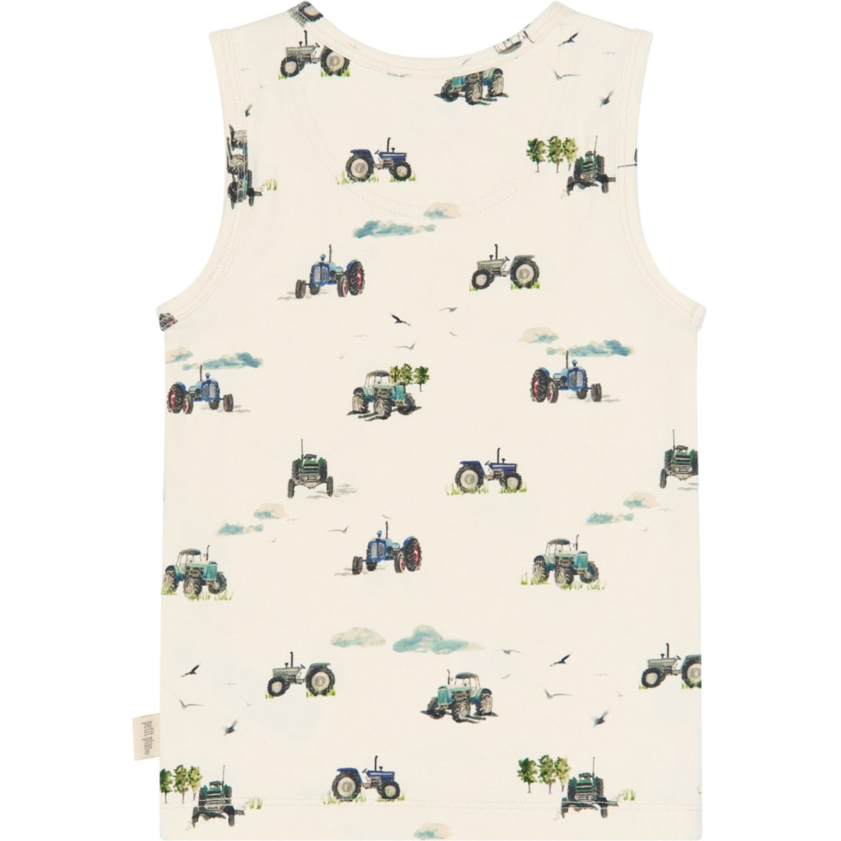 Petit Piao Eggnog Tractor Aop Ppstar Boys Undershirt 2-Pack