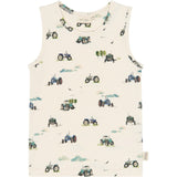 Petit Piao Eggnog Tractor Aop Ppstar Boys Undershirt 2-Pack