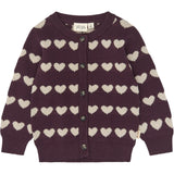 Petit Piao Huckleberry Heart Aop Ppelia Knit Cardigan