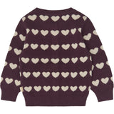 Petit Piao Huckleberry Heart Aop Ppelia Knit Cardigan