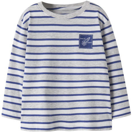 Name It Light Grey Melange Deep Ultramarine Nmmkristian Ls Nreg Top Pb