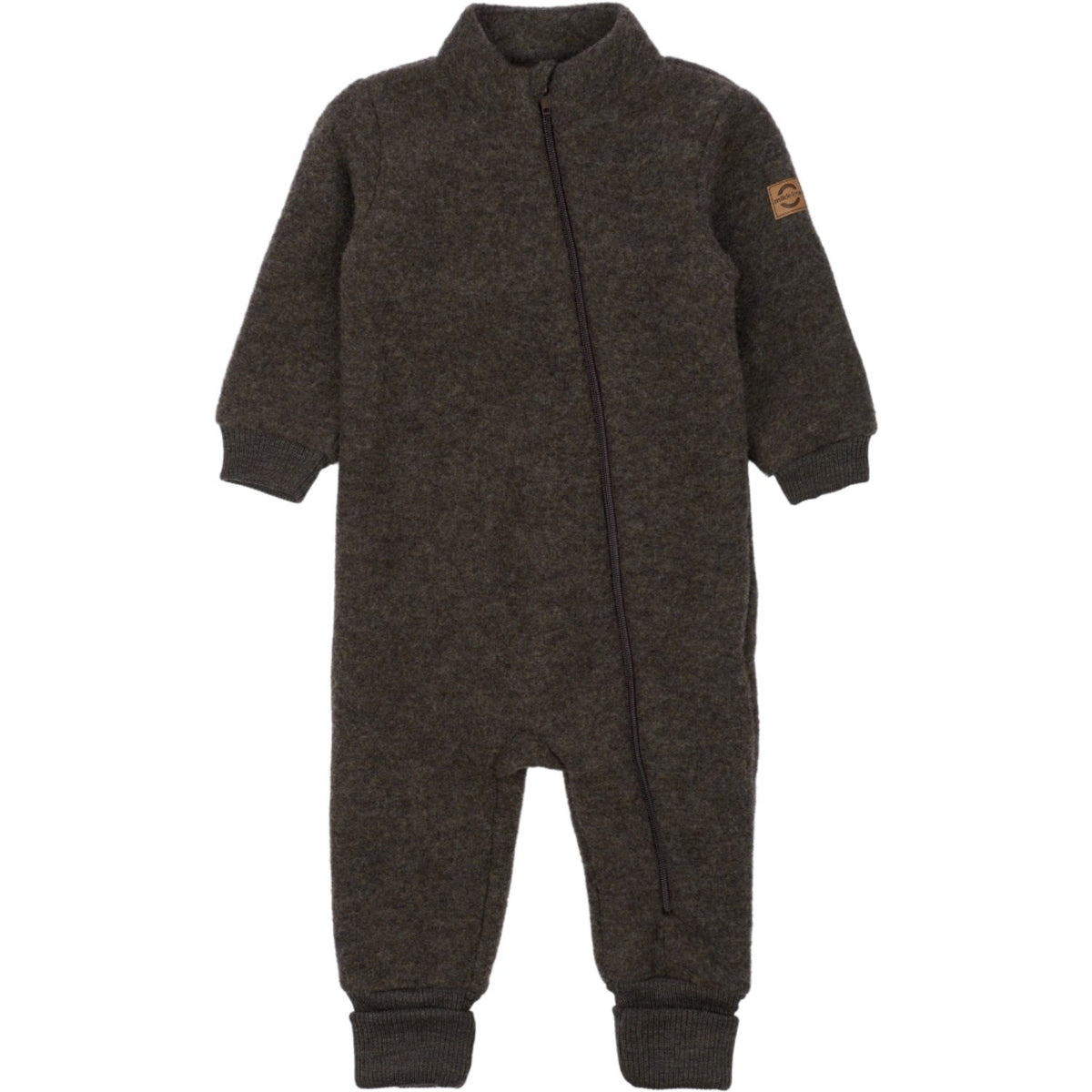Mikk-Line Dark Brown Melange Wool Suit With Rib