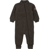 Mikk-Line Dark Brown Melange Wool Suit With Rib